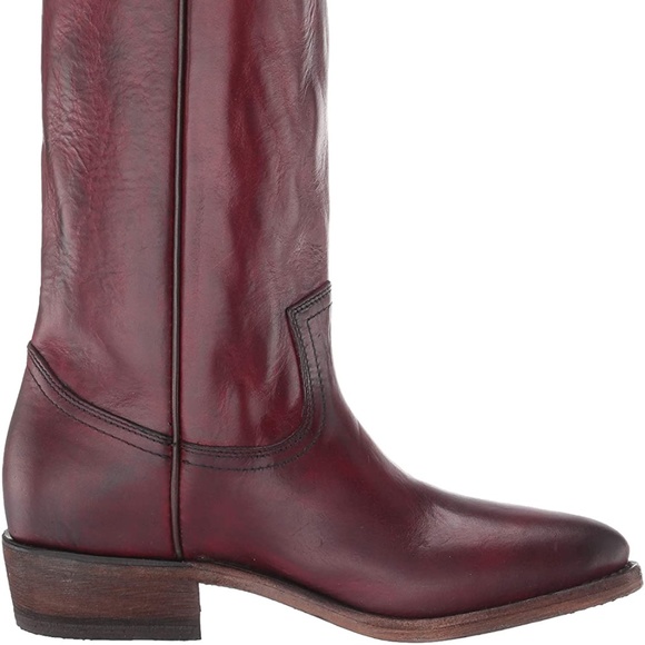 FRYE Billy Pull On Womens Red Leather Slip On Casual Dress Boots EUC - Picture 2 of 9